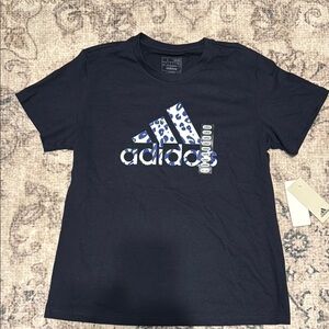 Adidas Black Tee with Iconic Logo and Short Sleeves